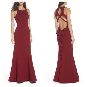 Long maroon formal dress